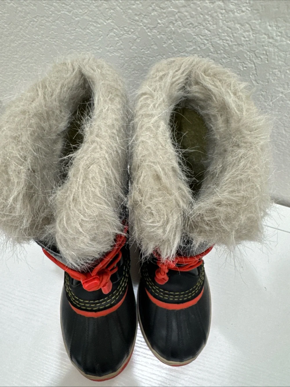 Sorel Youth Winter Boots Size 4 NY1858-011 Waterproof Faux Fur Snow Boots